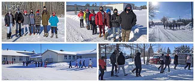 winter walk day to visit seniors' home